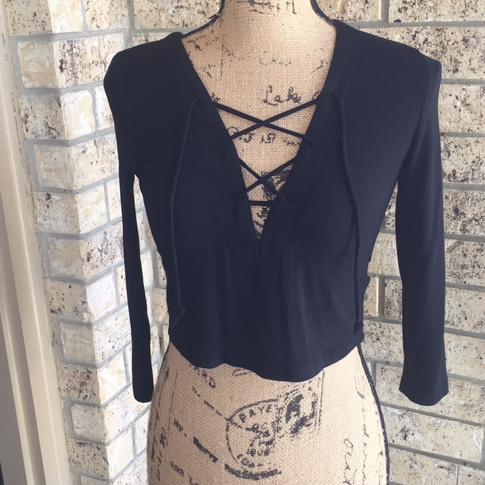 NWT Brandy Melville Lace up Top